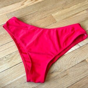 Red High Waist Bikini Bottoms